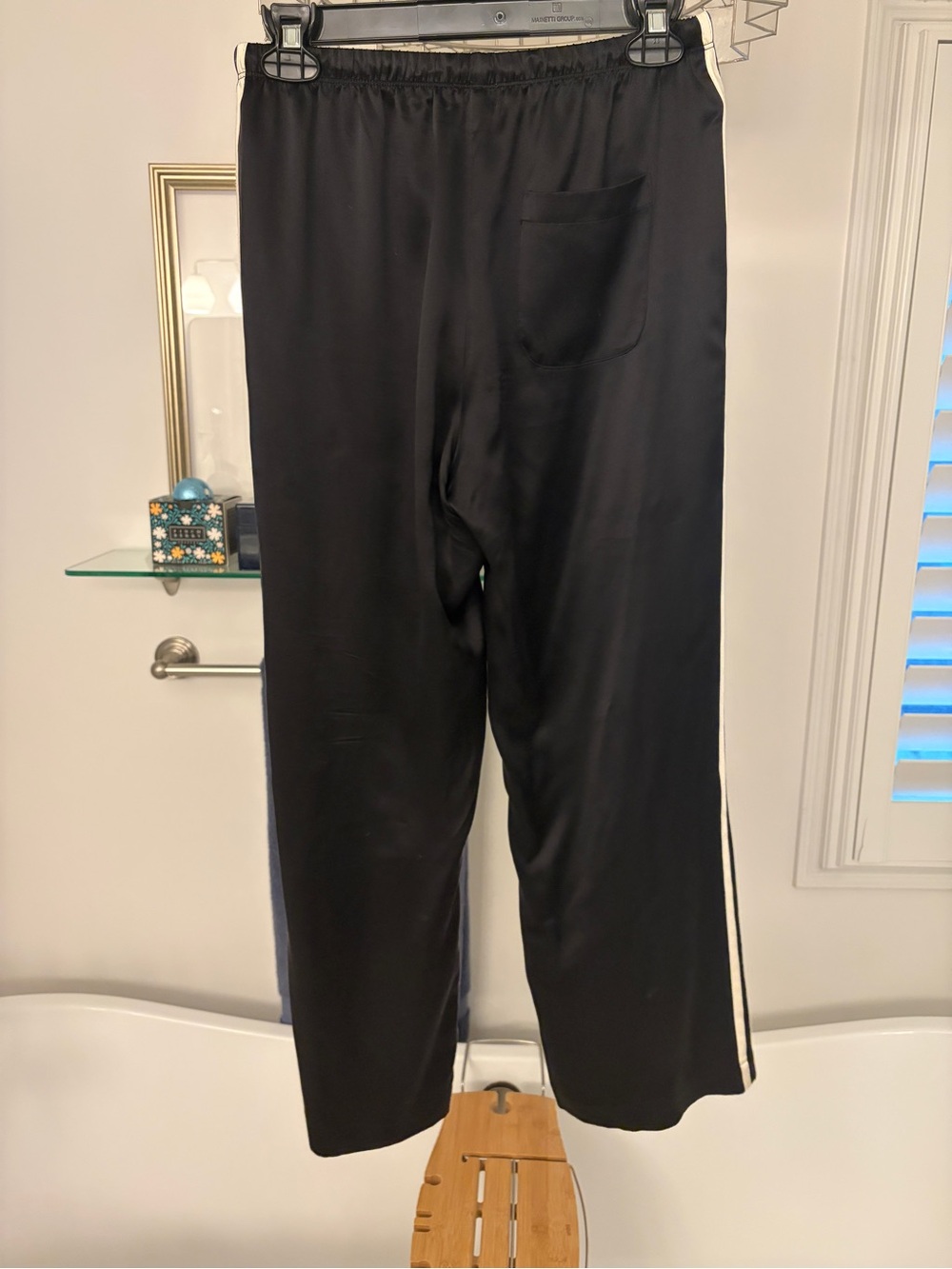 Donni The Silk Stripe Crop Pant in Jet (black) size small - Picture 8 of 8